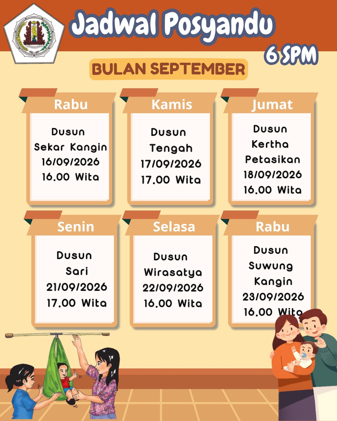 JADWAL POSYANDU BULAN SEPTEMBER