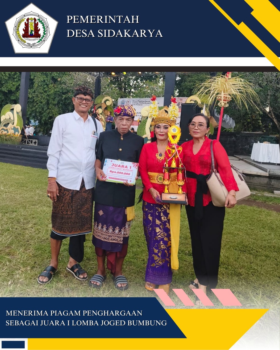 Juara I Lomba Joged Bumbung Dalam Rangka Bulan Bakti Gotong Royong Masyarakat DPC LPM Kecamatan Denpasar Selatan Tahun 2026