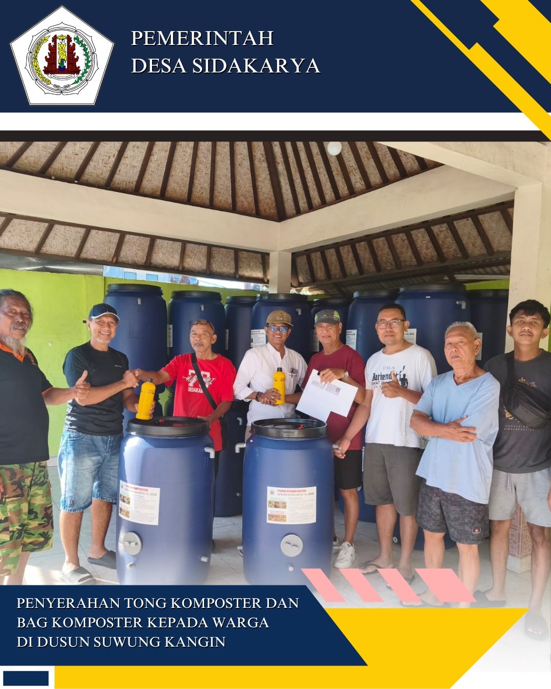Penyerahan Tong Komposter dan Bag Komposter kepada warga yang berlokasi di Dusun Suwung Kangin